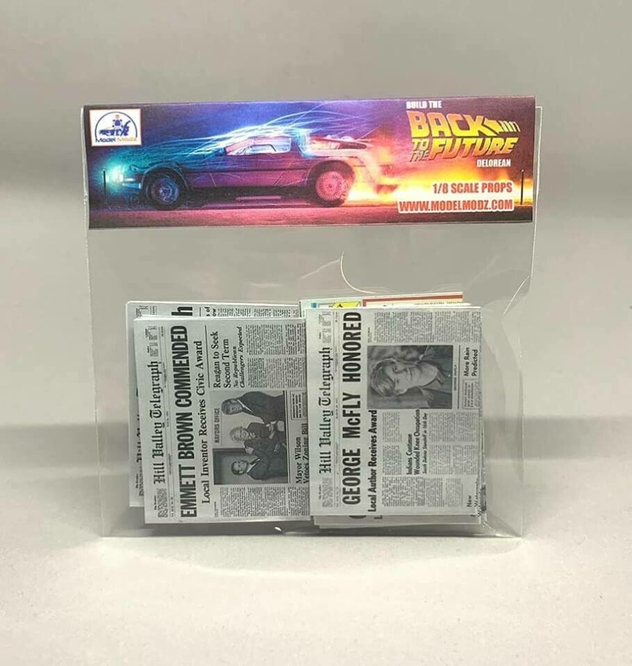Delorean 1:8 scale miniature Paper Props (Pack 3)